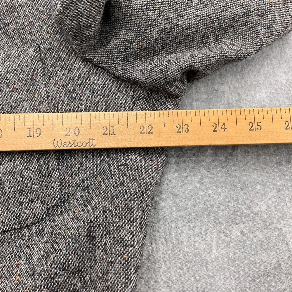 Stafford Blazer Men 42R Gray Multi Wool Tweed Suede Elbow Patch Jacket USA VTG